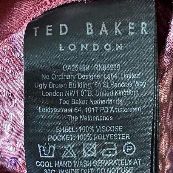 NWT Ted Baker Odesia Purple Pink Romper Print Wrap Front Size 8 - Picture 15 of 16